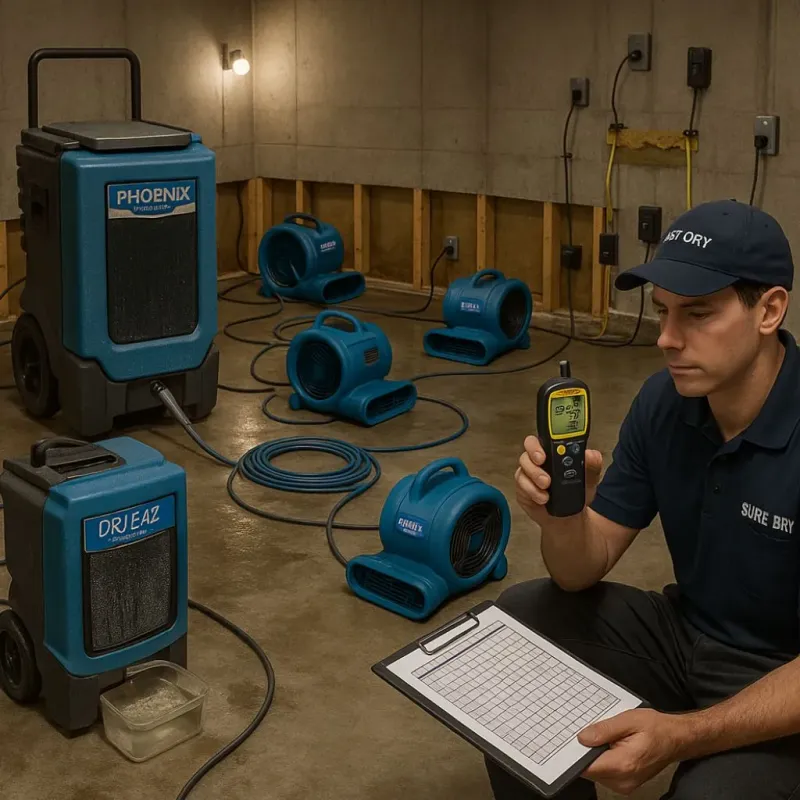Structural Drying and Dehumidification process in Prairie County, AR